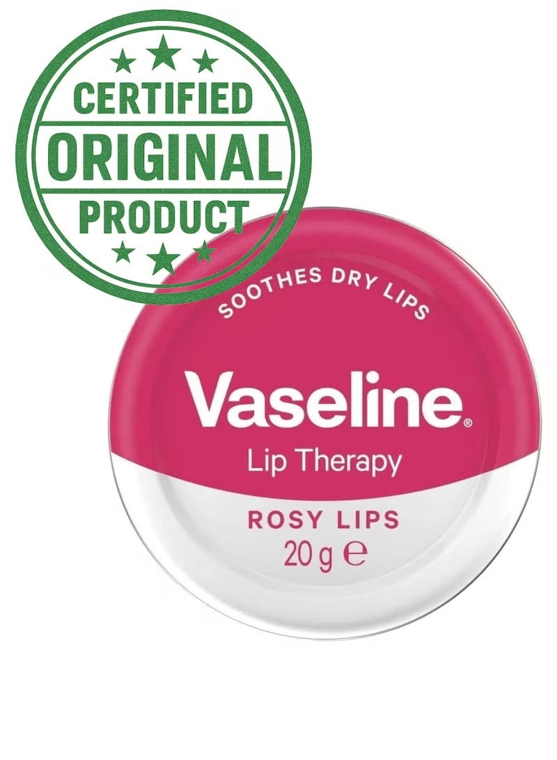 فازلين ليب ثيرابي روزي ليبس 20 غرام | مرطب شفاه بزيت الورد واللوز | لون وردي ناعم، ترطيب عميق ولمعان طبيعي | يعالج جفاف الشفاه ويحافظ على ترطيبها - Image 1